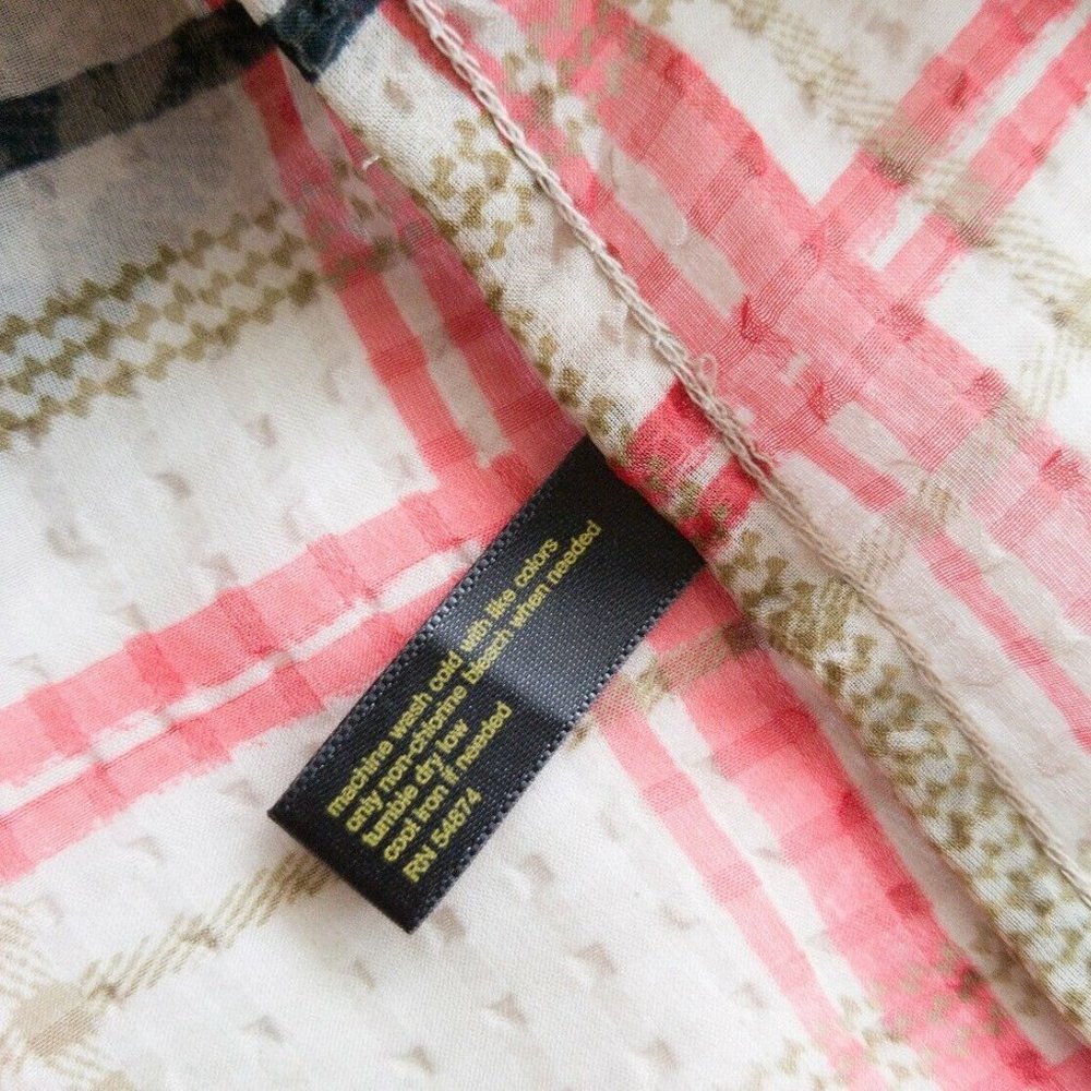 Outback Red Plaid Ruffled Collar Top Sheer - Picture 6 of 7